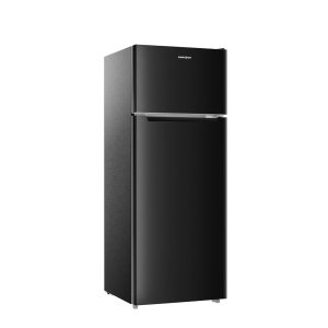 BANGSON 7.7 Cu.Ft Two-Door Fridge with High Freezer, Compact Residence Fridge, Adjustable Temperature Settings, Black