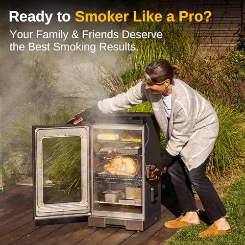 EAST OAK 30-Inch Electrical Smoker - Out of doors Smoker That includes Glass Door, Meat Thermometer, 725 Sq Inches Cooking Space, Distant Management, and 4 Detachable Racks - Ideally suited for Events...