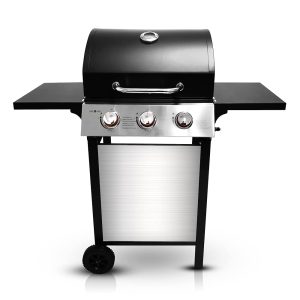 GasOne GP-1030S Outside 3-Burner Stainless Metal Fuel BBQ Grill with Cupboard Model and Wheels – Excessive-Temperature Paint End – Modern and Refined Black Design