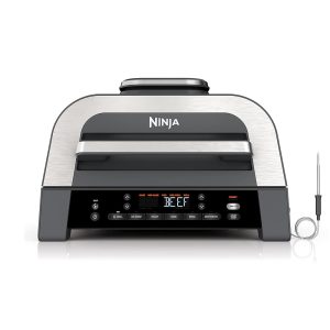 Ninja DG551 Foodi Good XL 6-in-1 Indoor Grill with Air Frying, Roasting, Baking, Broiling, and Dehydrating Features, Consists of Foodi Good Thermometer, 2nd Technology,…