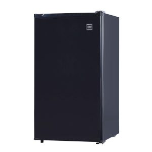 RCA RFR321-B Black Compact Fridge with Freezer Compartment – Adjustable Thermostat, Reversible Doorways – Excellent for Dorms, Places of work, RVs, Garages, and Residences